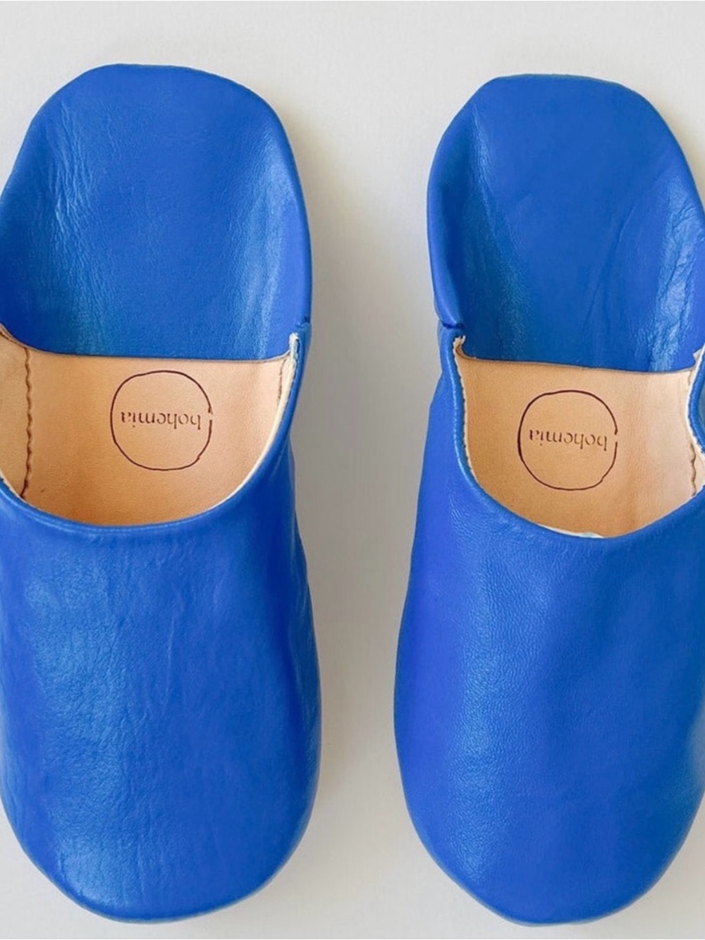 Bohemia Leather Slipper Slides Cobalt Blue